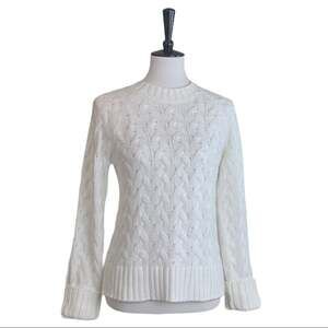 Lucky Brand Women's Quinn White Chunky Cable Knit Sweater Size Small